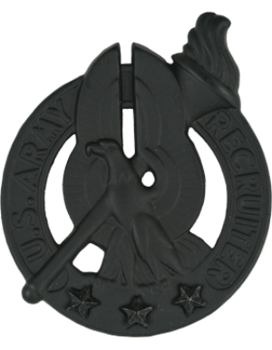 Black metal Army Recruiter Full Size ID badge