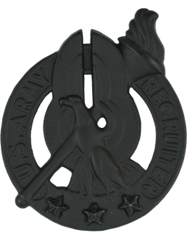 Black metal Army Recruiter Full Size ID badge