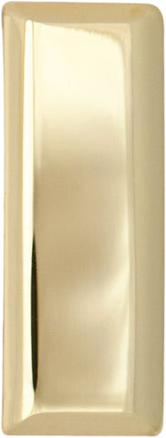 Rectangular metal pin on a gold background, with 2 post pins for backing