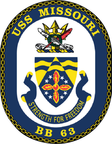 BB63 USS Missouri Battleship Coat of Arms Magnet | US Navy Ship Insignia
