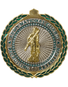 Gold Army National Guard Recruiter Badge - Recruiting And Retentiton
