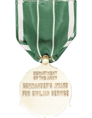Army Commander Full Size Medal back
