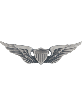US Army Aviator Wing in silver oxidize by Saunders Military Insignia