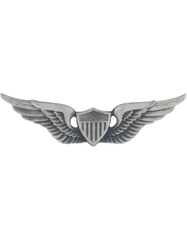 US Army Aviator Wing in silver oxidize by Saunders Military Insignia