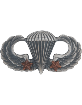 Basic Combat Parachutist wing 2 Jumps in silver OX