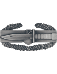 Army Combat Action Badge in Silver Oxide metal