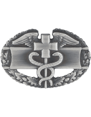 Combat Medic badge 1st Award in silver OX finish by Saunders Military Insignia