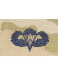 Army Parachutist wing embroidered in a black tread on a OCP or Multicam cloth