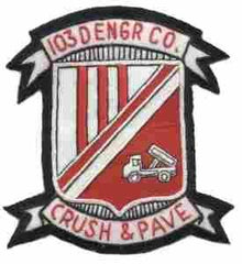 103rd Engineer Company, Custom made Cloth Patch - Saunders Military Insignia
