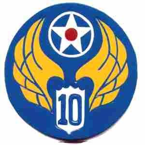 10th Air Force Patch, leather, handpainted
