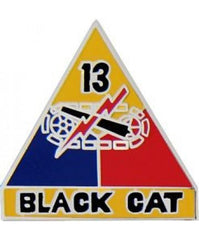 13th Armored Division metal hat pin - Saunders Military Insignia