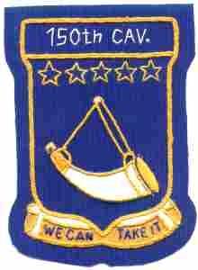 150th Armored Cavalry Regiment hand made cloth patch