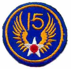 15th Air Force, Patch, Authentic WII Repro Cut Edge - Saunders Military Insignia