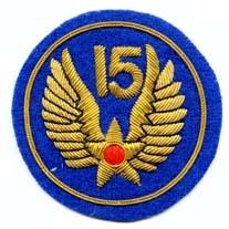 15th Air Force Patch In Bullion Threads For Collectors