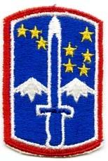 172nd Infantry Brigade - early design color patch Patch, Cut Edge - Saunders Military Insignia