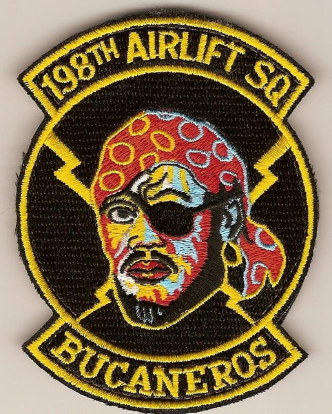 198th Airlift Squadron Patch Velcro Backing For Gear