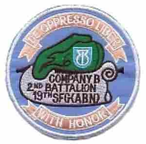 19th Special Forces Company B 2nd Battalion Patch, Hand Made - Saunders Military Insignia