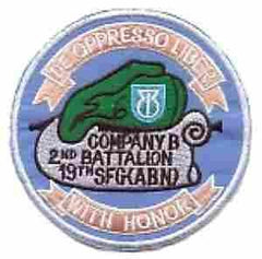 19th Special Forces Company B 2nd Battalion Patch, Hand Made - Saunders Military Insignia