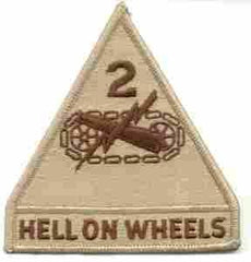 2nd Armored Division Patch in desert - Saunders Military Insignia