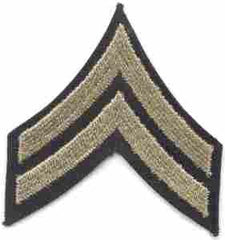 Army Corporal Chevron in black- Saunders Military Insignia