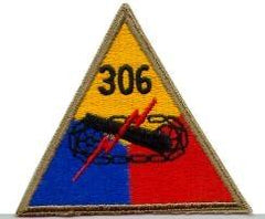 306th Armored Battalion Patch, Authentic WWII Repro Cut Edge - Saunders Military Insignia