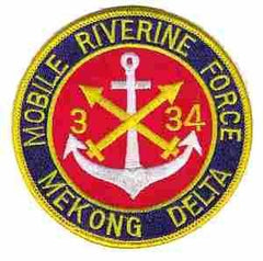 34th Field Artillery 3rd Riverine Patch (4 size) - Saunders Military Insignia
