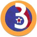 3rd Air Force Patch, leather, handpainted - Saunders Military Insignia