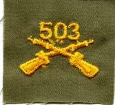 503rd Infantry Badge, cloth, Olive Drab - Saunders Military Insignia
