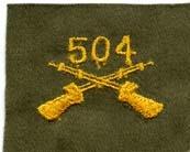 504th Infantry Badge, cloth, Olive Drab - Saunders Military Insignia