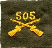 505th Infantry color patch Badge, cloth, Olive Drab - Saunders Military Insignia