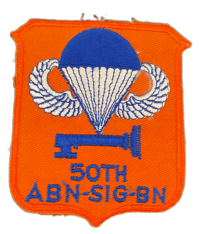 50th Airborne Signal Patch in Orange - Saunders Military Insignia