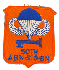 50th Airborne Signal Patch in Orange - Saunders Military Insignia