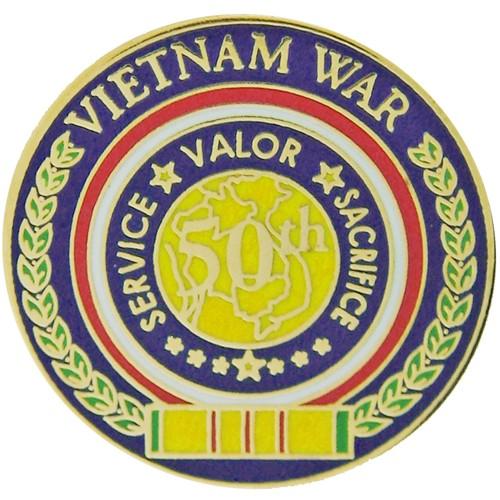 50th Anniversary Vietnam War Metal Pin Commemorative