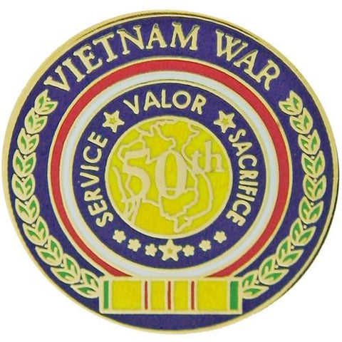 50th Anniversary Of The Vietnam War metal pin - Saunders Military Insignia