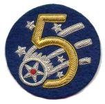 5th Air Force Custom Crafted In Bullion Threads Deluxe