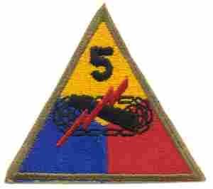 5th Armored Division Patch, WWII Cut Edge — USA-Made to Military Specifications