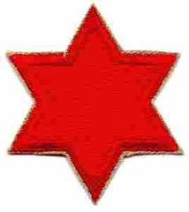 6th Infantry Division - non merrowed edge Patch, Authentic Repro WWII Cut Edge - Saunders Military Insignia
