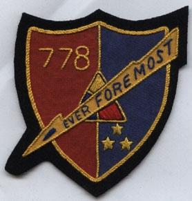 778th Tank Battalion, Custom made Cloth Patch - Saunders Military Insignia