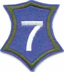 7th Army Corps - early design Patch, felt, Olive Drab Border - Saunders Military Insignia