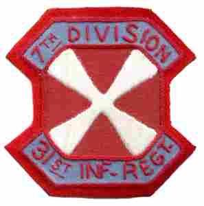 7th Division, 31st Infantry Regiment custom handmade cloth patch - Saunders Military Insignia