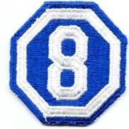 8th Army Corps cloth patch Patch Original WWII Cut Edge - Saunders Military Insignia