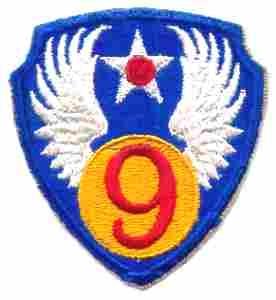 9th Air Force Patch, Authentic WWII Repro Cut Edge - Saunders Military Insignia