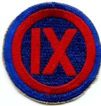 9th Army Corps Patch Authentic WWII Cut Edge - Saunders Military Insignia