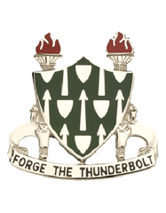 US Army Armor School Unit Crest Forge The Thunderbolt Motto by Saunders Military Insignia