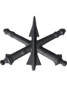 Air Defense Artillery Officer Army branch of service badge in black metal - Saunders Military Insignia