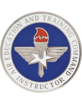 Air Force AET Command Instructor ID Badge Chrome Metal