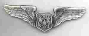 Air Force Aircrew Officer badge in old silver finish - Saunders Military Insignia