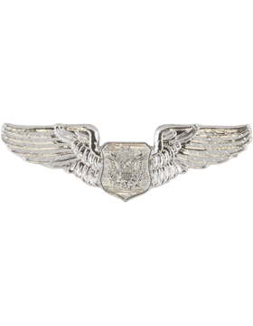 Air Force Basic Aircrew Officer Badge or Wing Chrome Finish