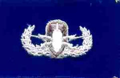 AIR FORCE BASIC EXPLOSIVE ORDENANCE BADGE IN BLUE CLOTH - Saunders Military Insignia