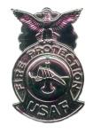 Air Force Fire Fighter badge in old silver finish - Saunders Military Insignia